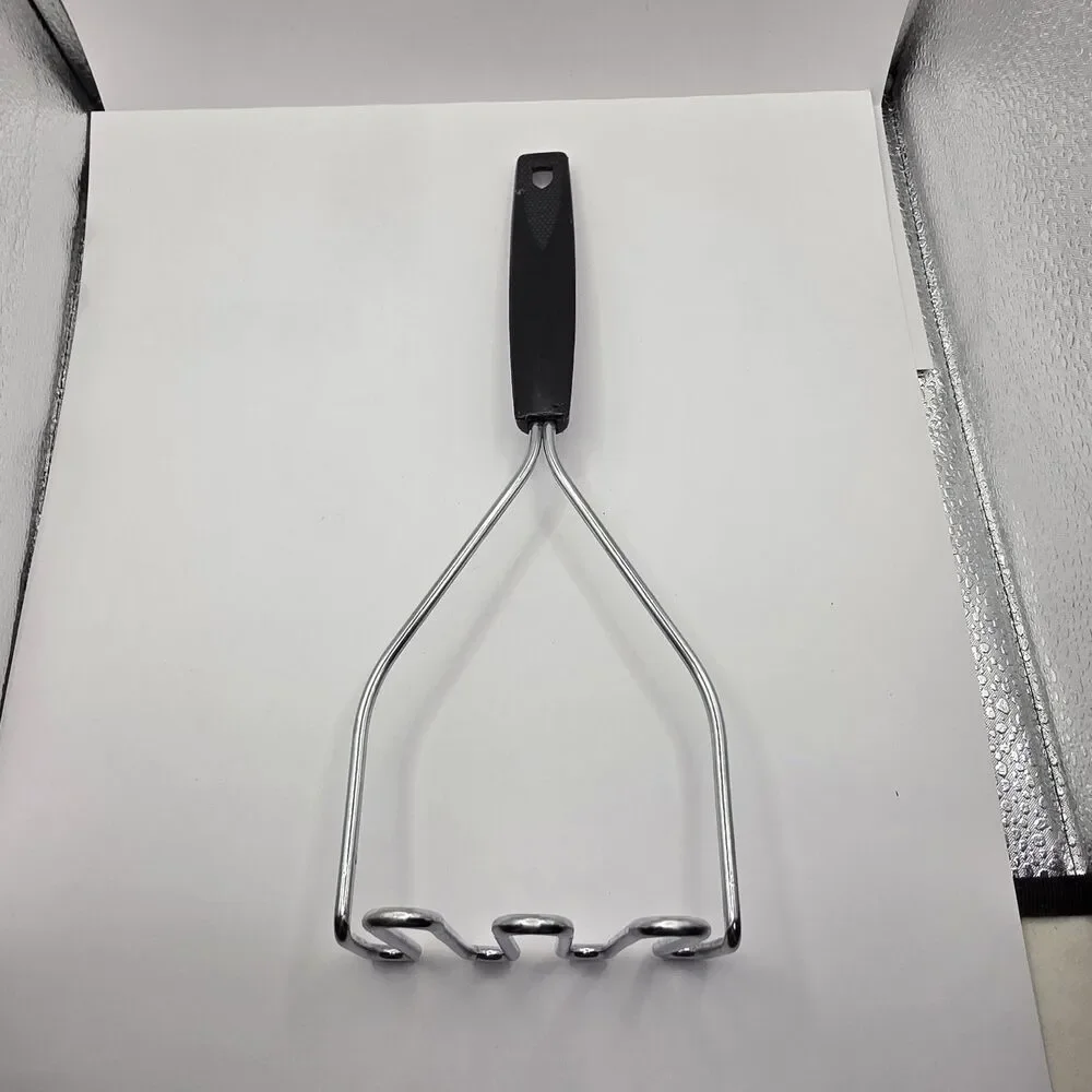 Vintage Potato Masher Plastic Black Handle Made in Japan 10 1/2'